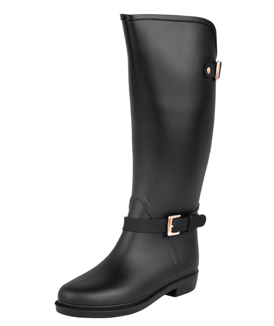 Botas Lluvia Eternity Twin Buckle Negro