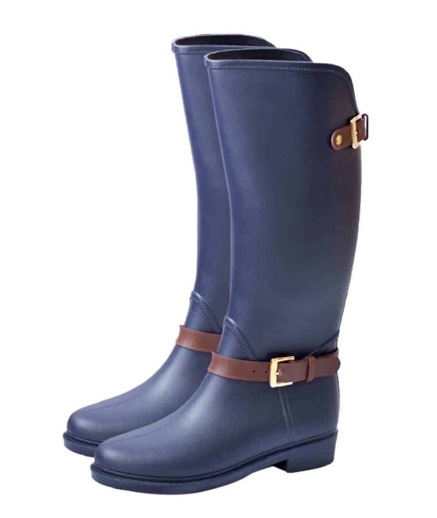 Botas Lluvia Eternity Twin Buckle Azul / Cafe - Imagen 2