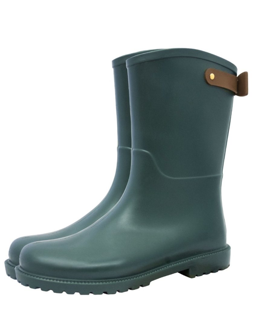 Botas Lluvia Mediana Mini Bowtie Verde/Cafe - Imagen 2