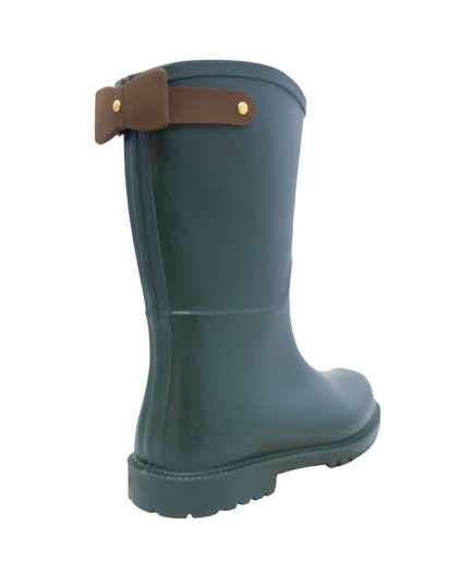 Botas Lluvia Mediana Mini Bowtie Verde/Cafe