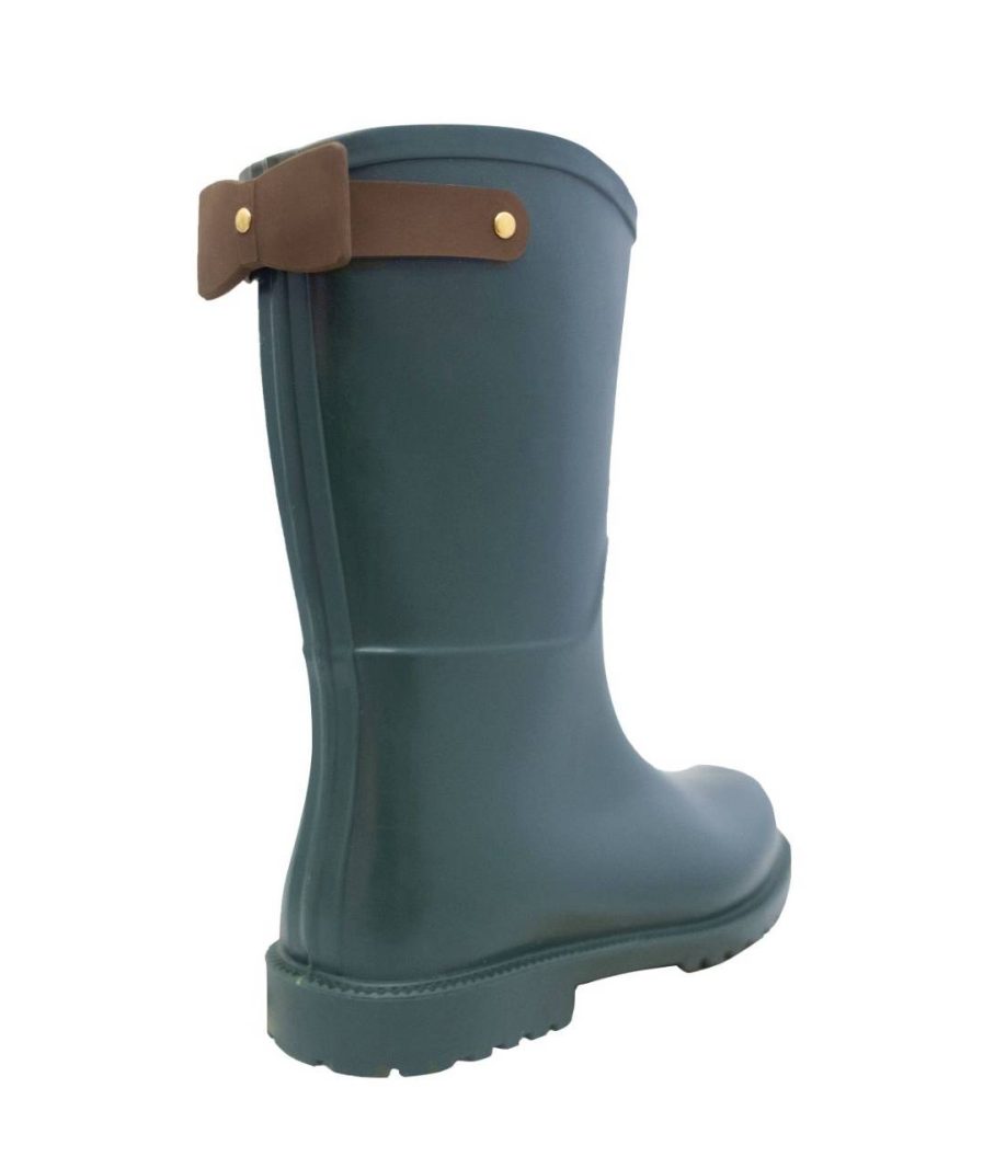 Botas Lluvia Mediana Mini Bowtie Verde/Cafe