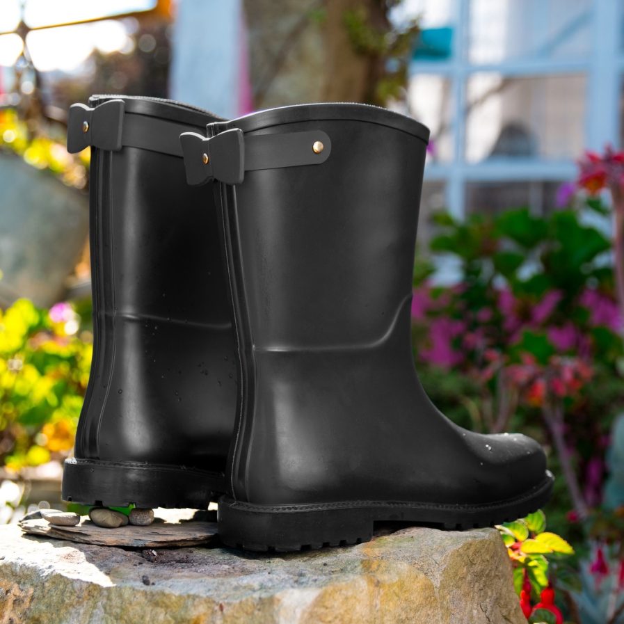 Botas Lluvia Mediana Mini Bowtie Negro Matte - Imagen 5