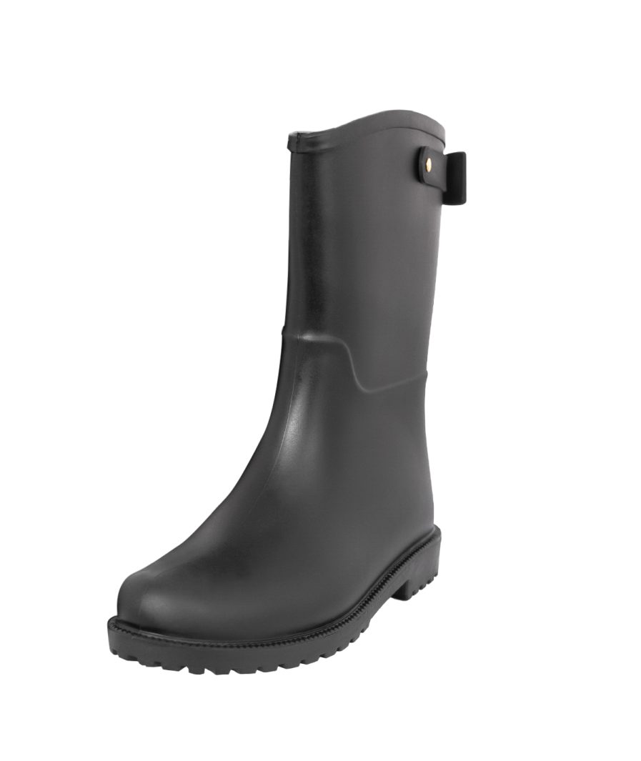 Botas Lluvia Mediana Mini Bowtie Negro Matte - Imagen 4