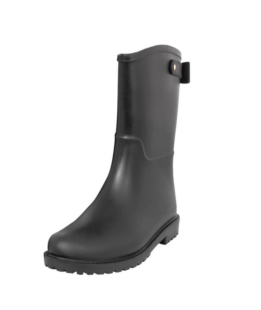 Botas Lluvia Mediana Mini Bowtie Negro Matte - Imagen 4