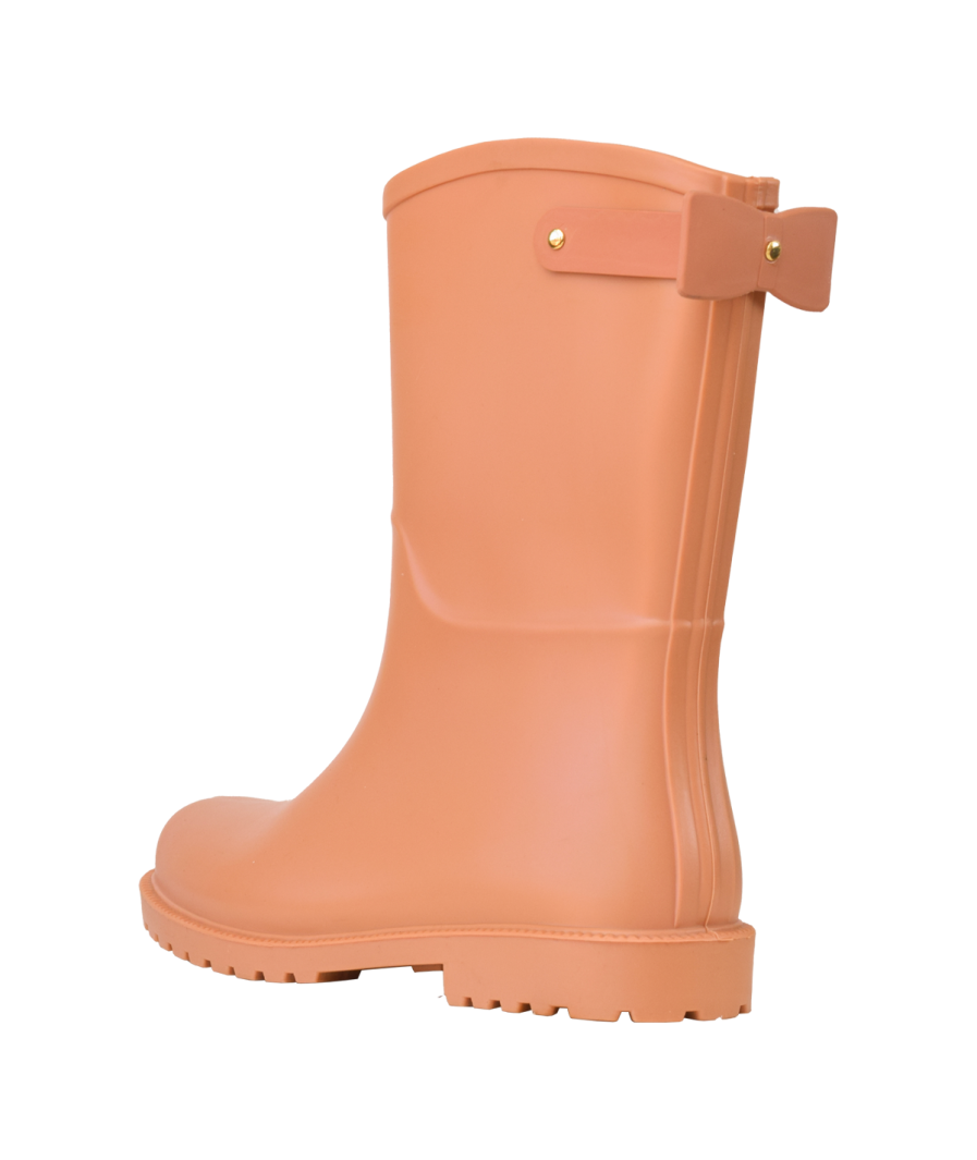 Botas Lluvia Mediana Mini Bowtie Camel Oscuro