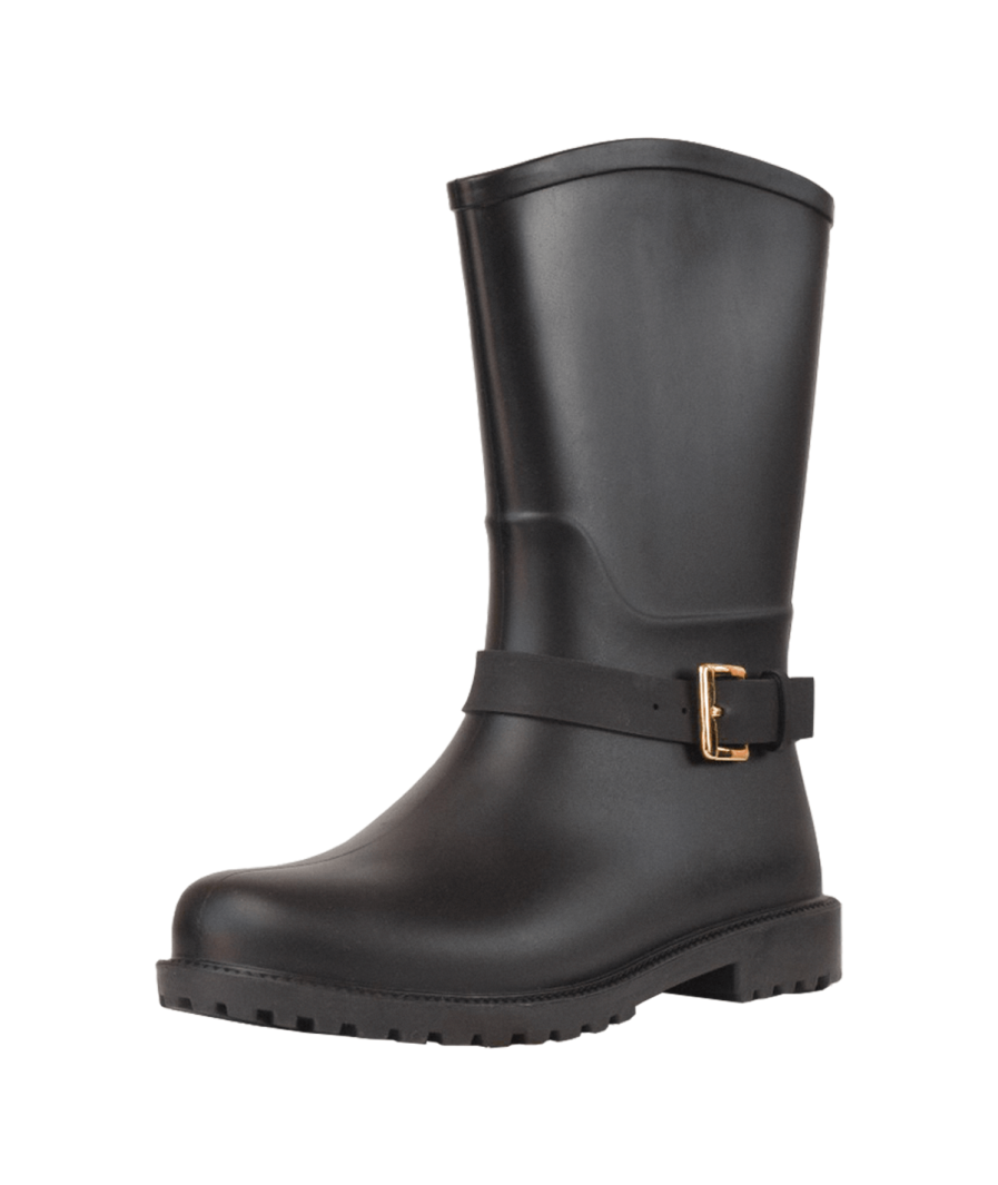 Botas Lluvia Mediana Mylan - Negro Matte