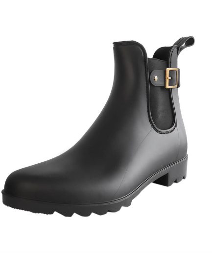 Botines Lluvia Chelsea Golden Lilie Negro Matte