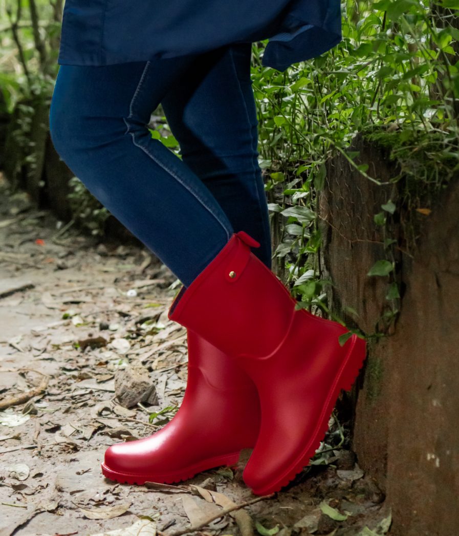 Botas Lluvia Mediana Mini Bowtie Rojo Matte - Imagen 5