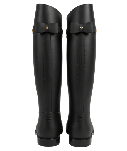 Botas Lluvia Luxury Golden Bowtie Negro